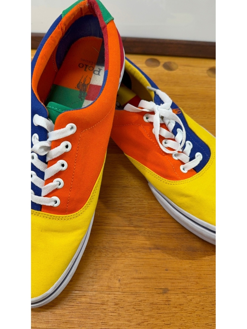 Polo Ralph Lauren Keaton LCL Multi Colorblock Canvas Sneakers size 11